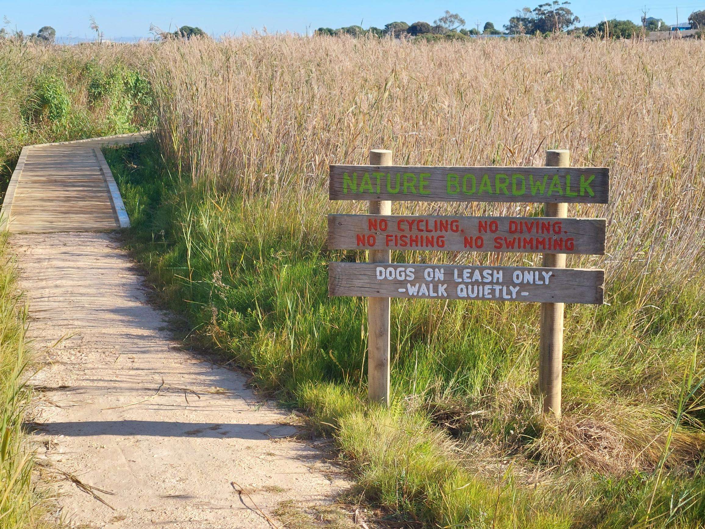 Photo of Clayton Bay Nature Boardwalk after completed maintenance works
