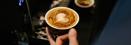 Coffee cup with late art