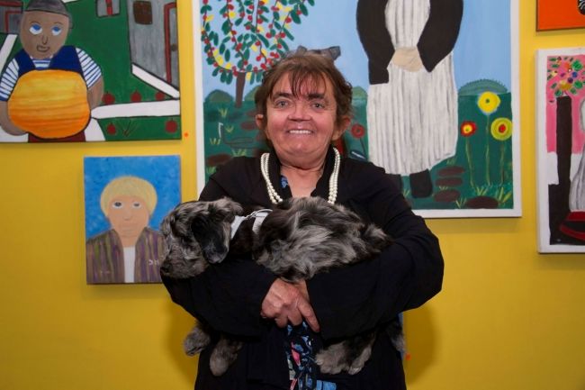 Sandra Wehman exhibiting her artwork at South Coast Regional Arts Centre, Goolwa, 2024