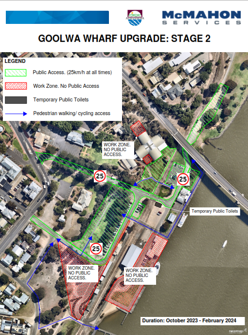 Goolwa Wharf Precinct Project basic public access map McMahon Services