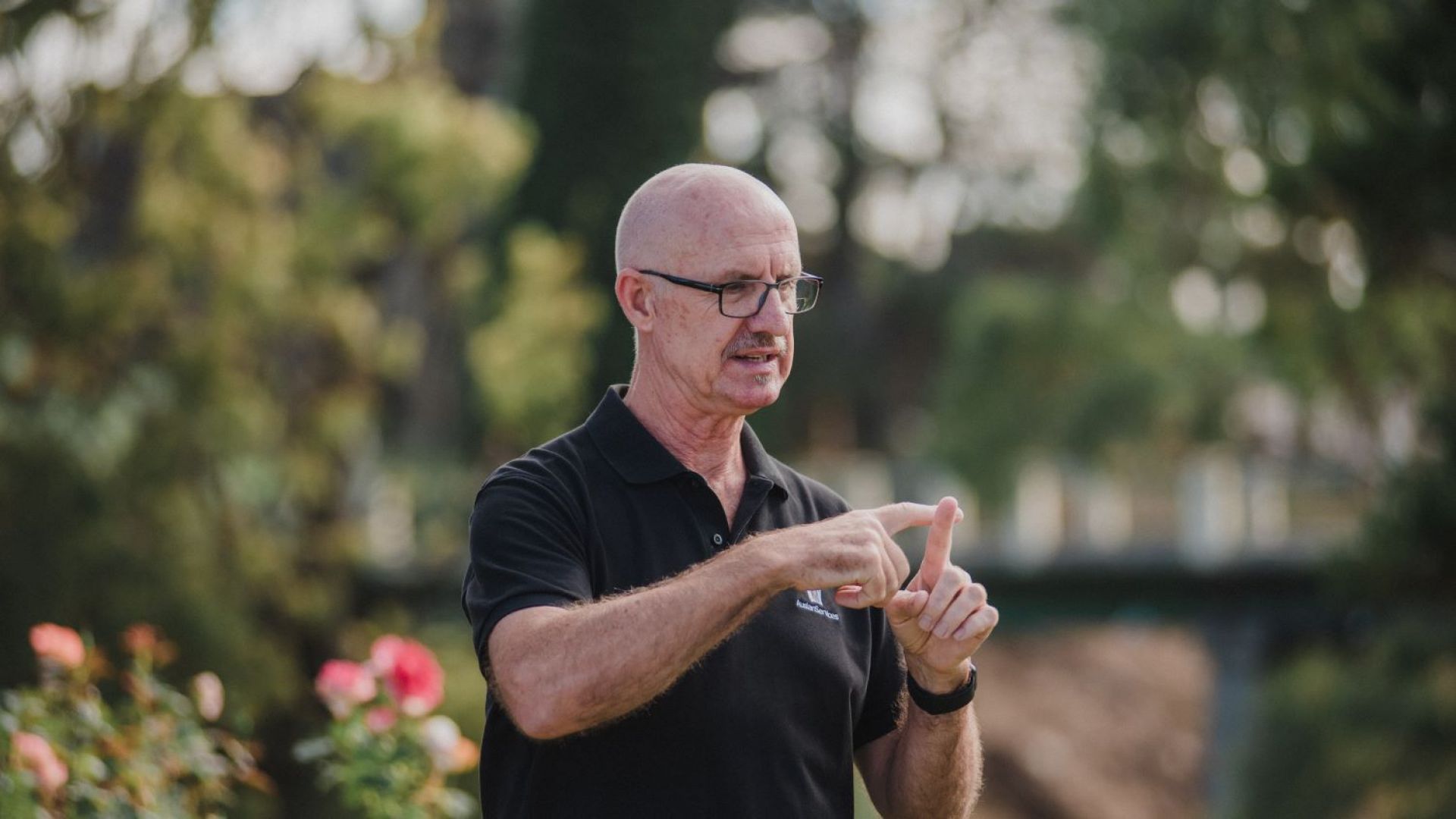man doing sign language