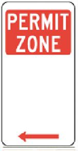 Parking signs - permit zone