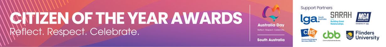 Citizen of the Year Awards Banner; Reflect. Respect. Celebrate.