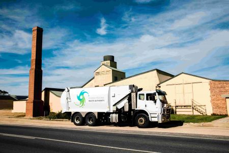 Photo of Fleurieu Regional Waste Authority's truck drivingi n Council region