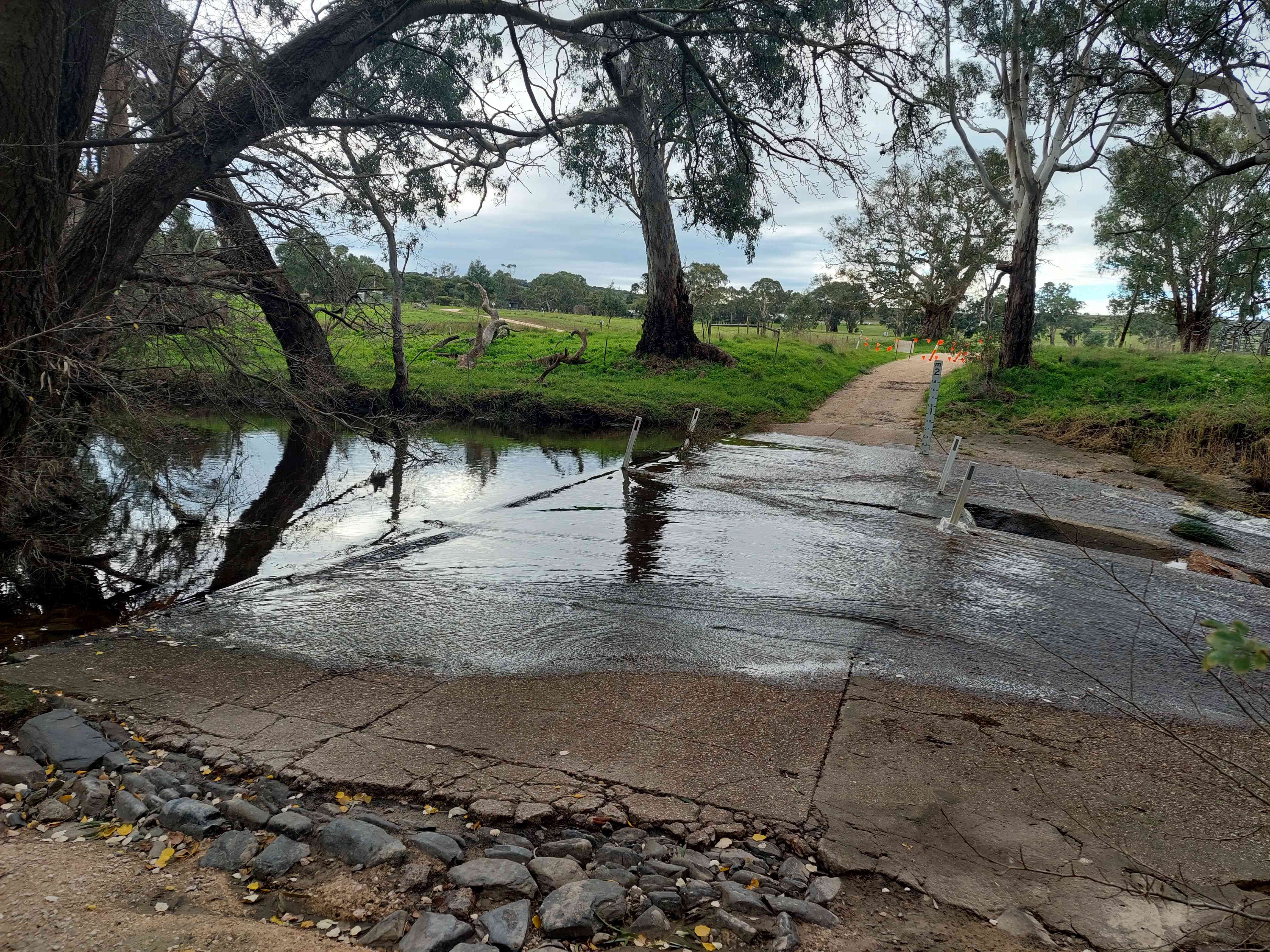 Braeside Road Ford with water