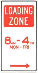 Parking sign - loading zone
