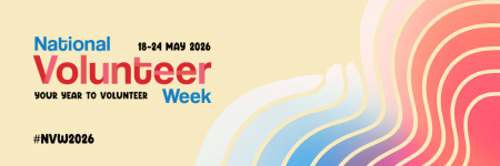 Banner: National Volunteer Week 2026, your year to volunteer, 18-24 May