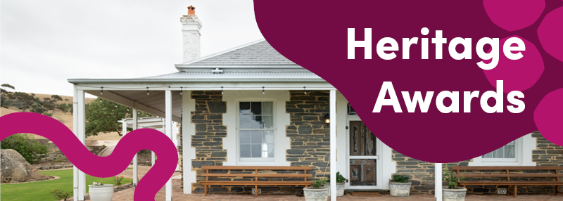 Heritage Awards graphic with Mulberry Cottage in the background