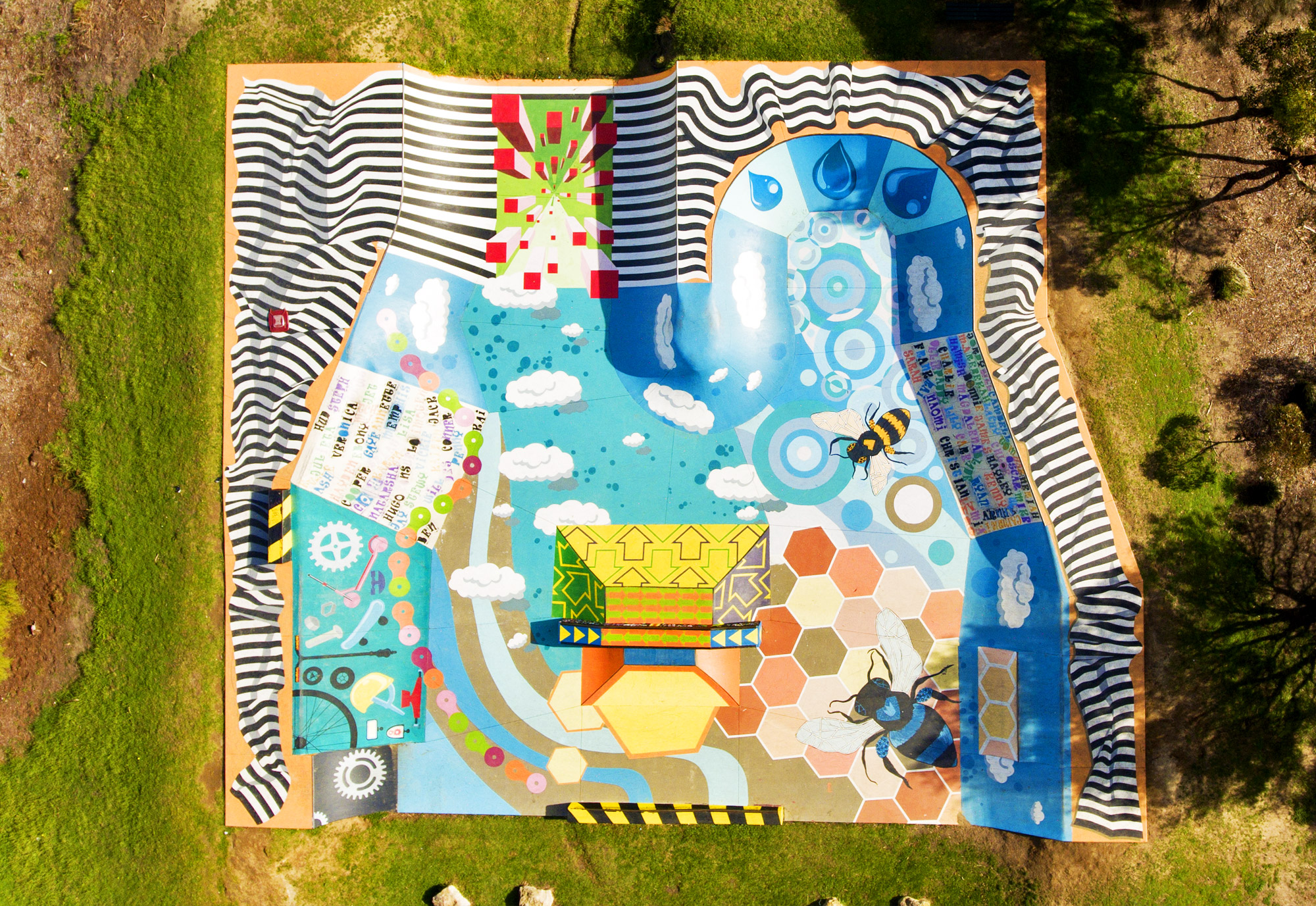 Photo of colourful skate park